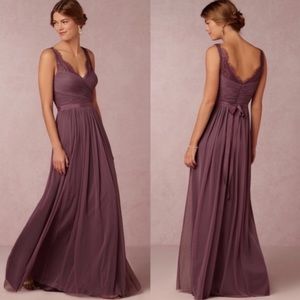 NWT BHLDN BLUSH LACE TULLE FLEUR LONG GOWN DRESS